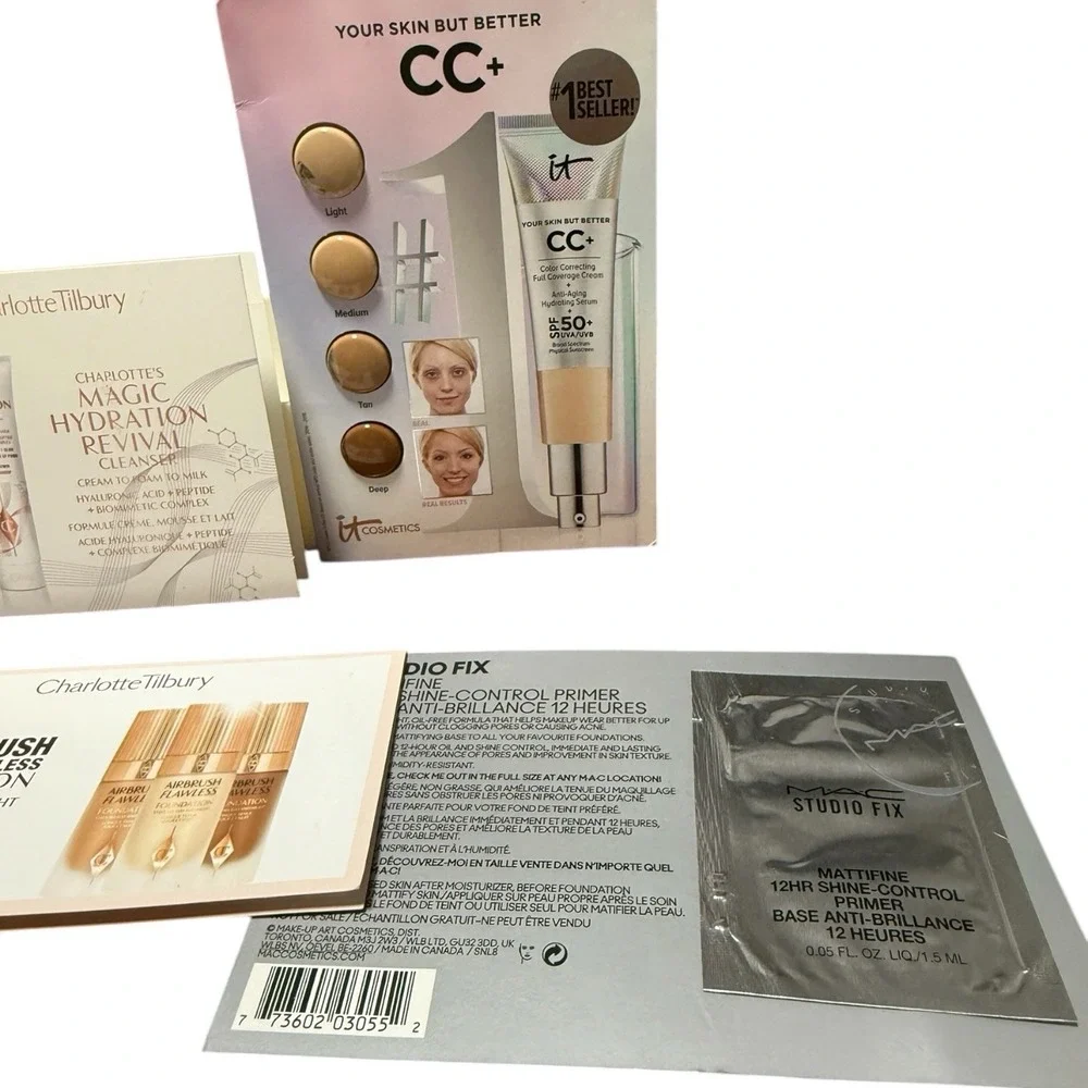 Lot‎ Of 6 Makeup/skin Care Samples Charlotte Tillberry, M.A.C, Anastasia & More